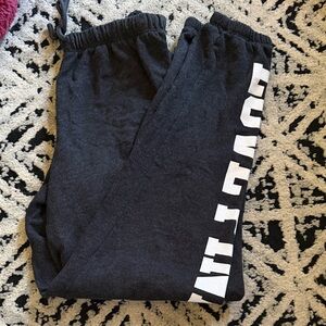 Victoria's Secret Black Joggers with White Lettering
